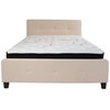 Flash Furniture Platform Bed Set, Tribeca, Queen, Beige HG-BM-19-GG